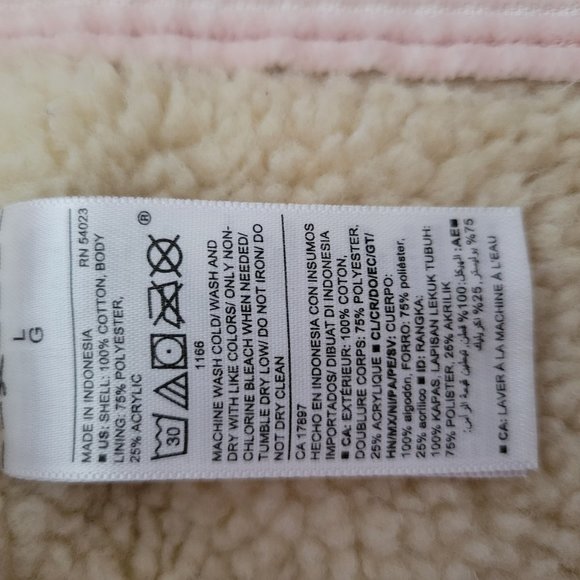 Old Navy Light Pink Sherpa Lined Corduroy Trucker Jacket, Women’s L, Button-Down - Picture 8 of 10